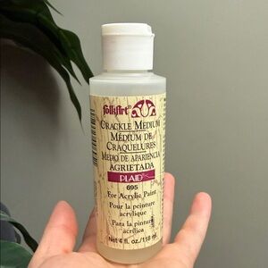 Folk Art Crackle Medium for Acrylic Paint Crafts 4oz Water Base PLAID Clear